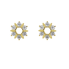 ZDE170-G STERLING SILVER 925 GOLD PLATED FINISH CUBIC ZIRCONIA EARRINGS