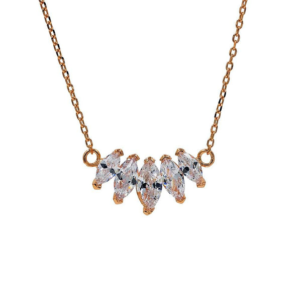 ZDN208-R STERLING SILVER 925 ROSE GOLD PLATED FINISH CUBIC