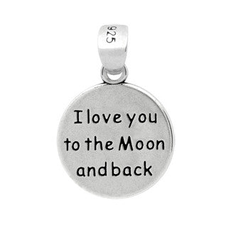 ZDC1140 STERLING SILVER MOON AND STAR ROUND PENDANT