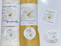 100 Pashminas with Ivory Magnolia Tag Design.Pashmina as a Favor.Pashmina Shawl.Bridesmaid Proposal Gift.Wedding Favors