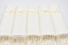Pashminas Set of 5 Ivory Solid Color