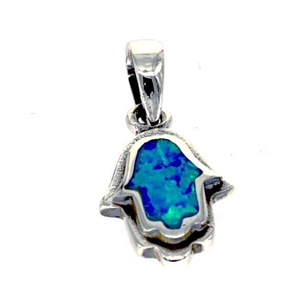 ZDP5942 STERLING SILVER 925 OPAL HAMSA PENDANT