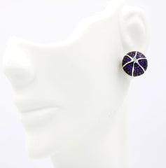 ZDE1167-RA STERLING SILVER 925 RHODIUM PLATED ROUND CZ POST EARRINGS