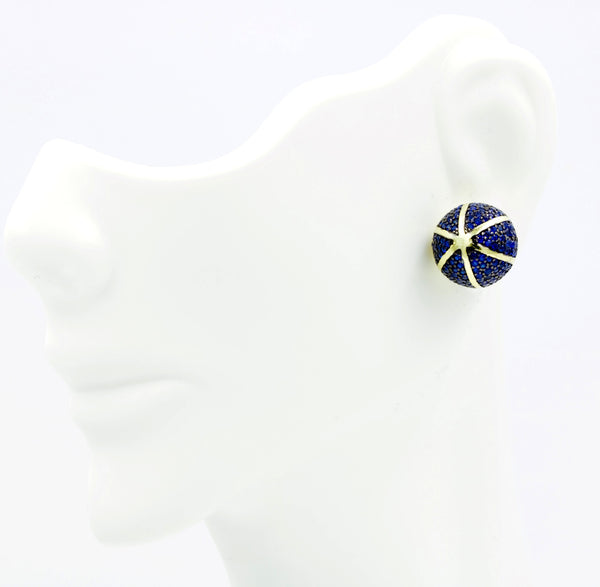 ZDE1167-GS STERLING SILVER 925 GOLD PLATED ROUND CZ POST EARRINGS