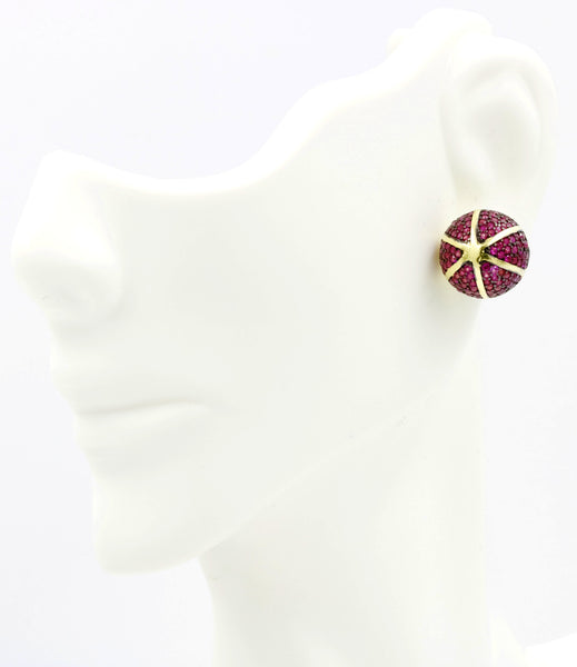 ZDE1167-GR STERLING SILVER 925 GOLD PLATED ROUND CZ POST EARRINGS
