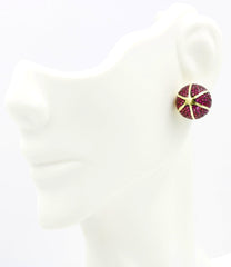 ZDE1167-GR STERLING SILVER 925 GOLD PLATED ROUND CZ POST EARRINGS