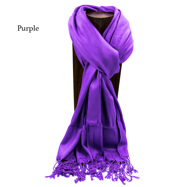 Pashmina Set Of 5 Violet Palette Solid Color