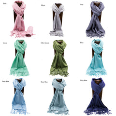 PASHMINA, SHAWL, SCARF CHAMPAGNE SOLID COLOR