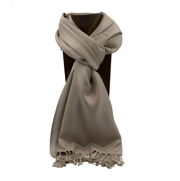 PASHMINA, SHAWL, SCARF KHAKI SOLID COLOR