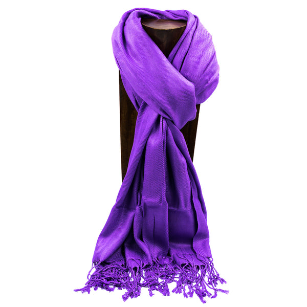 PASHMINA, SHAWL, SCARF PURPLE SOLID COLOR