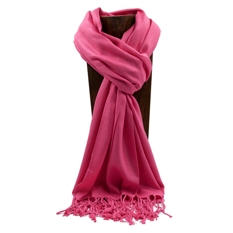 PASHMINA, SHAWL, SCARF CORAL SOLID COLOR
