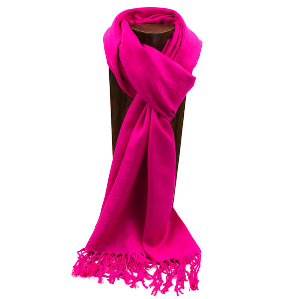 PASHMINA, SHAWL, SCARF HOT PINK SOLID COLOR