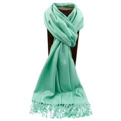 PASHMINA, SHAWL, SCARF GREEN SOLID COLOR