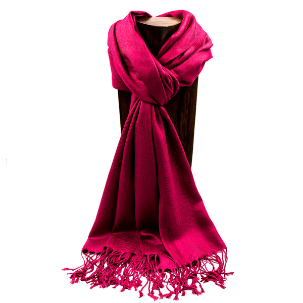 PASHMINA, SHAWL, SCARF BURGUNDY SOLID COLOR