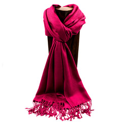 PASHMINA, SHAWL, SCARF BURGUNDY SOLID COLOR