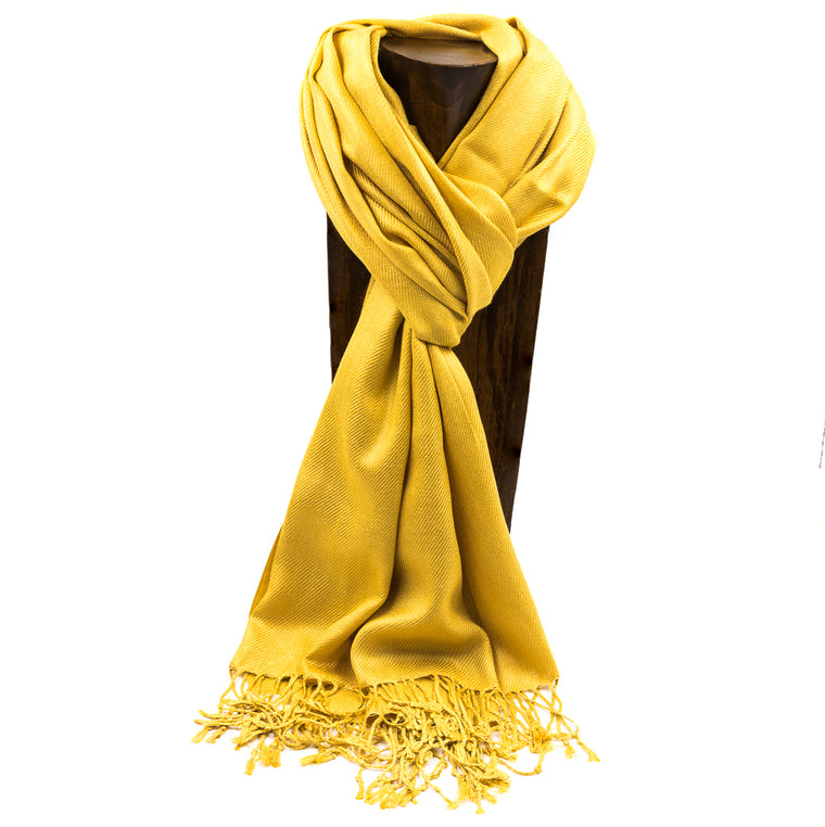 PASHMINA, SHAWL, SCARF GOLD SOLID COLOR