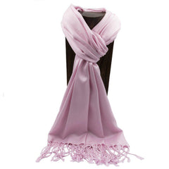 PASHMINA, SHAWL, SCARF BLUSH PINK SOLID COLOR