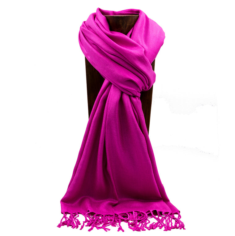 PASHMINA, SHAWL, SCARF FUCHSIA SOLID COLOR