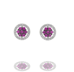 ZDE0414-RR  STERLING SILVER 925 RHODIUM PLATED STUD CZ EARRINGS