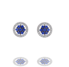 ZDE0414-RS  STERLING SILVER 925 RHODIUM PLATED STUD CZ EARRINGS