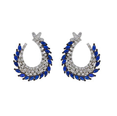 ZDE0888-RS STERLING SILVER 925 RHODIUM PLATED FANCY STUD EARRINGS
