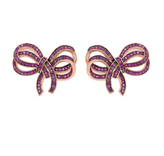 ZDE1106-RGR STERLING SILVER 925 ROSE GOLD BOW DESIGN STUD EARRINGS