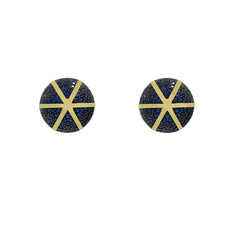 ZDE1167-GS STERLING SILVER 925 GOLD PLATED ROUND CZ POST EARRINGS