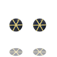 ZDE1167-GS STERLING SILVER 925 GOLD PLATED ROUND CZ POST EARRINGS