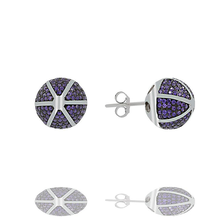 ZDE1167-RA STERLING SILVER 925 RHODIUM PLATED FINISH ROUND CZ POST EARRINGS