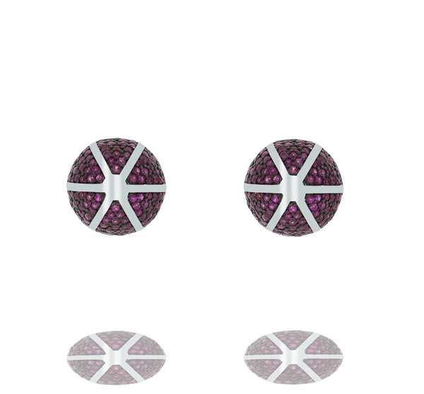 ZDE1167-RR STERLING SILVER 925 RHODIUM PLATED ROUND CZ POST EARRINGS
