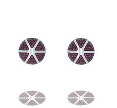 ZDE1167-RR STERLING SILVER 925 RHODIUM PLATED ROUND CZ POST EARRINGS