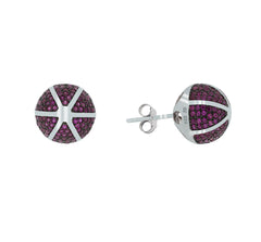 ZDE1167-RR STERLING SILVER 925 RHODIUM PLATED ROUND CZ POST EARRINGS