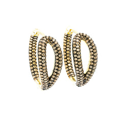 ZDE1267-GCH STERLING SILVER 925 GOLD PLATED HOOP EARRINGS