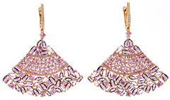 ZDE1958-RG  STERLING SILVER 925 ELEGANT AMETHYST  DROP CZ EARRINGS