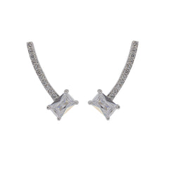 ZDE228 STERLING SILVER 925 RHODIUM PLATED FINISH CZ EARRINGS