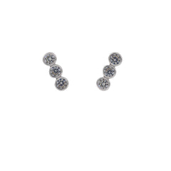 ZDE229 STERLING SILVER 925 RHODIUM PLATED FINISH CZ EARRINGS