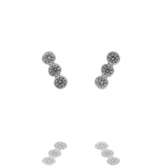 ZDE229 STERLING SILVER 925 RHODIUM PLATED FINISH CZ EARRINGS