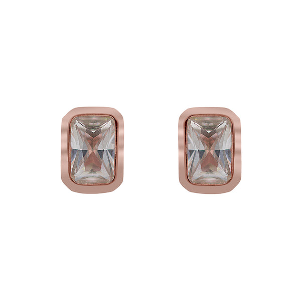 ZDE234-R STERLING SILVER 925 ROSE GOLD PLATED FINISH CUBIC ZIRCONIA EARRINGS