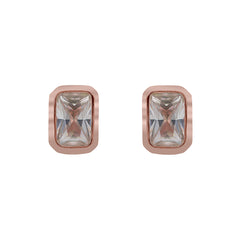 ZDE234-R STERLING SILVER 925 ROSE GOLD PLATED FINISH CUBIC ZIRCONIA EARRINGS