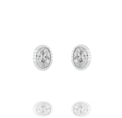 ZDE235 STERLING SILVER 925 RHODIUM PLATED FINISH CUBIC ZIRCONIA EARRINGS