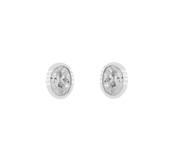 ZDE235 STERLING SILVER 925 RHODIUM PLATED FINISH CUBIC ZIRCONIA EARRINGS