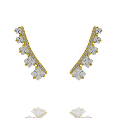 ZDE311-G STERLING SILVER 925 GOLD PLATED FINISH CZ EARRINGS