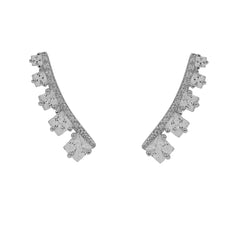 ZDE311 STERLING SILVER 925 RHODIUM PLATED FINISH CZ EARRINGS