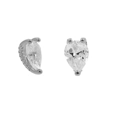 ZDE379 STERLING SILVER 925 RHODIUM PLATED FINISH CZ EARRINGS
