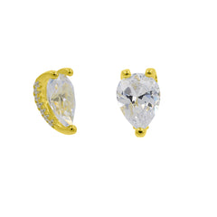 ZDE379-G STERLING SILVER 925 GOLD PLATED FINISH CZ EARRINGS