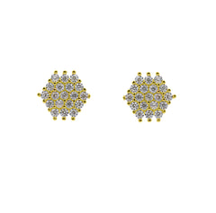 ZDE443-G STERLING SILVER 925 GOLD PLATED FINISH CUBIC ZIRCONIA EARRINGS