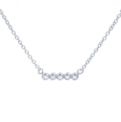 ZDN168 STERLING SILVER 925 RHODIUM PLATED FINISH CZ SILVER NECKLACE
