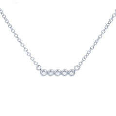 ZDN168 STERLING SILVER 925 RHODIUM PLATED FINISH CZ SILVER NECKLACE