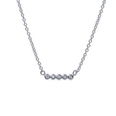 ZDN168 STERLING SILVER 925 RHODIUM PLATED FINISH CZ SILVER NECKLACE