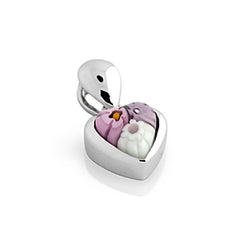 ZDP1012 PINK MILLEFIORI SMALL HEART PENDANT